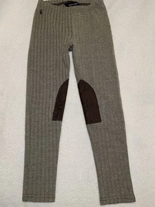 Sz 6X - RALPH LAUREN Girls Equestrian Riding Pants Leggings Brown Herringbone - Picture 1 of 3