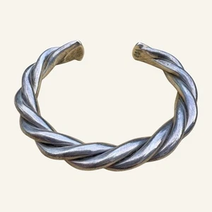Sterling Silver Silpada Bracelet Open Cuff HEAVY Twist Braided Cable 37g B0014 - Picture 1 of 4