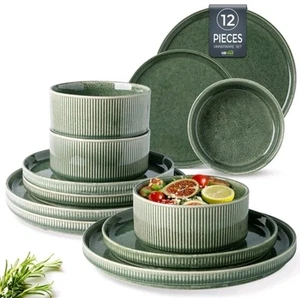 Stoneware Dinnerware Sets for 4 Round Reactive Glaze - Picture 1 of 1
