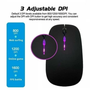 2.4GHz Wireless Bluetooth Optical Mouse USB Rechargeable N8O1 For PC L2K0 - Picture 1 of 12