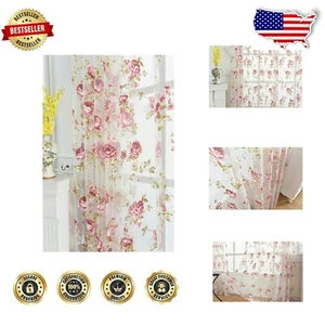 Charming Sheer Voile Tulle Curtain Pair - 54" W x 63" L, Perfect for Any Room - Picture 1 of 8