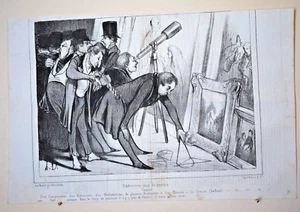 Original Honore DAUMIER lithograph, Le Charivari, mid 1800s, 14" x 9 1/4" - 035 - Afbeelding 1 van 1