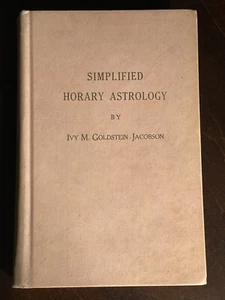 Simplified Horary Astrology Ivy M Goldstein-Jacobson 1975 HC Book Good - Picture 1 of 7
