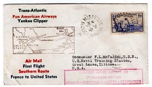 PAA Clipper FAM 18-6 Marseille France - NY 1939 Trans-Atlantic Flight w/ Cachet - Picture 1 of 2