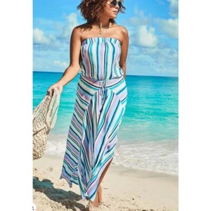 Maxi vestido de baño para mujer grande Riley Beach a rayas - Imagen 1 de 12