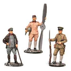 Pilots & Infantry WW1 Set of 3 figures Painted Tin Toy Pre-Sale | Souvenir - Picture 1 of 4