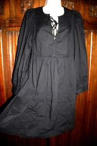 Old Navy black goth peasant folk dress L NEW puff sleeve knee length  $44.00 msr - Bild 1 von 9