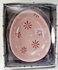 PINK ceramic EGG DISH Springtime Gatherings from RUSS Berrie diswasher safe NEW