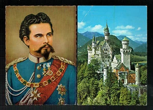 AK: KÖNIG LUDWIG II VON BAYERN + KÖNIGSSCHLOSS NEUSCHWANSTEIN - Bild 1 von 1