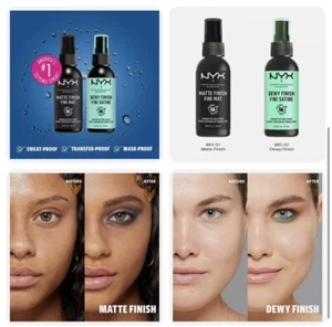 NYX Makeup Setting Spray Matte/Dewy Finish Vegan 60ml (Long Lasting ) - Picture 1 of 9