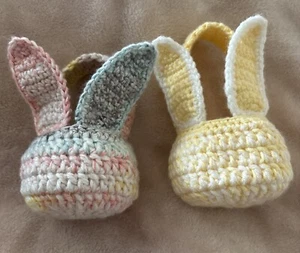 Bunny Baskets Easter Set Of 2 Handmade - Picture 1 of 6
