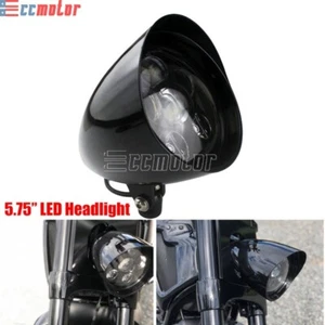 5.75'' Bullet LED Headlight High/Low Headlamp For Harley Big Twins Dyna Softail - Picture 1 of 9