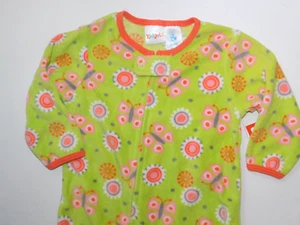 Infant Baby 12 Months Blanket Sleeper Lime Green w/ Flowers Grip Footed - Picture 1 of 6