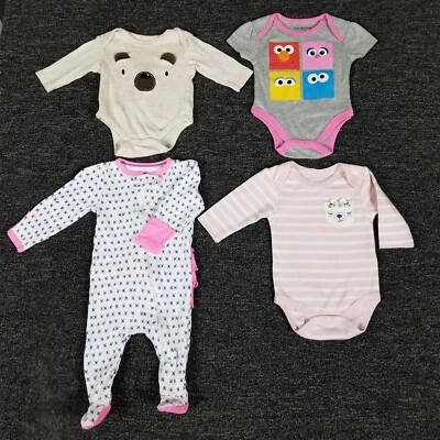 Lotto pezzi unici bambina 0/3 mesi Isaac Mizrahi Sesame Street Bon Bebe 4 articoli bambino - Immagine 1 di 4