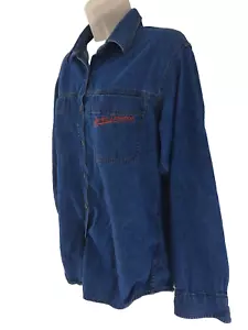 Harley Davidson Hemd Damen M Blau Baumwolle Denim Metall Knopfleiste - Bild 1 von 10
