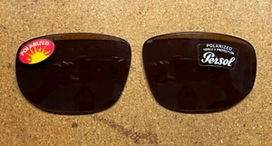 NOS vtg PERSOL RATTI amber brow tinted SUNGLASS LENSES Set POLARIZED 59mm x 41mm - Picture 1 of 11