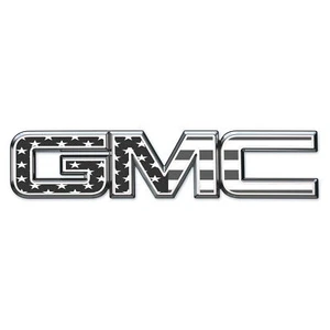 07-17 GMC Sierra Yukon BW CLASSIC AMERICAN FLAG Front Grill Emblem Overlay Decal - Picture 1 of 1