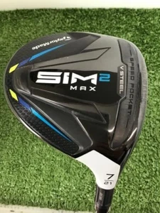 TaylorMade Fairway Wood / SIM2 MAX 2021 / 7W SR-Flex / TENSEI BLUE TM50 / EXC - Picture 1 of 4