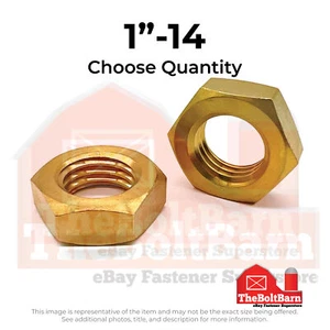 1/4"-28 Brass Hex Jam Nut (Pick Quantity) - Picture 1 of 7