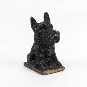 Scottish Terrier Cast Metal Figurine Sitting Antique Scottie Dog 5"  - Picture 1 of 9