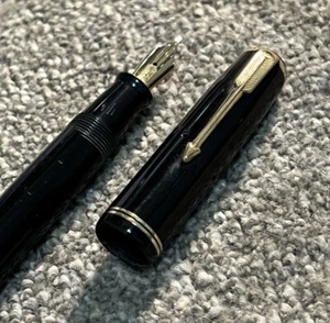 PARKER VACUMATIC JUNIOR FÜLLFEDERHALTER - SCHWARZ - GOLDRAND - 14kt GOLDFEDER - (A46) - Bild 1 von 11