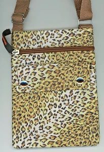 Girl's Shoulder Purse Gold Colors in a Cheetah Print 7 1/2"x5 1/2" W 3 Pockects - Picture 1 of 2