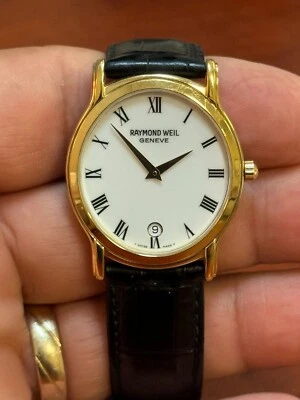 Raymond Weil Men’s 18K Gold Plate Watch No. 5571 Roman White Dial - image 1 of 4