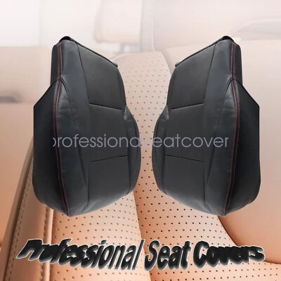 Cubierta de asiento inferior lateral negra con costura roja para Nissan TITAN PRO-4X 2005-15 Foto 1 de 4