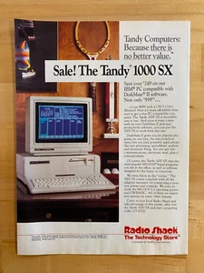1988 Vintage Print Ad Radio Shack Tandy 1000 SX - Picture 1 of 1