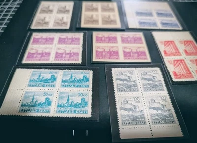 GERMANY 1941, OCCUPATION OF ESTONIA,MI. 4-9, COMPLETE VF MNH BLOCKS/4 SET. - Image 1 of 3