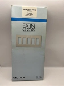 Lutron Claro 5-Gang Standard Screwless Decorator Wall Plate, Snow - Picture 1 of 4