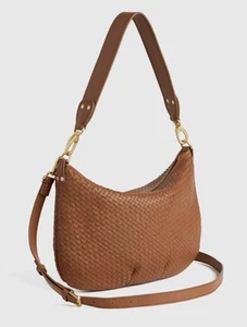 Quince Leather Crossbody Shoulder Bag Carry All Convertible Crescent Handwoven - Picture 1 of 6