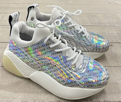 Новый в коробке Stella McCartney Серебряная монограмма Eclypse кроссовок размер: 38 (США 8) - Изображение 1 из 4