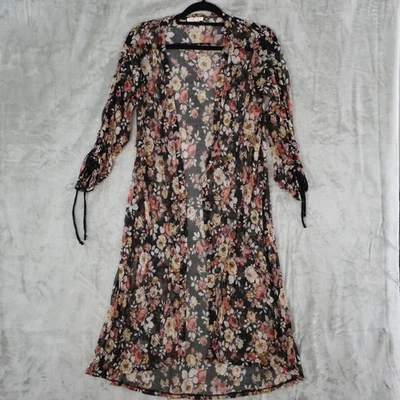 Maurices Transparente Floral Natación Cubrir Mujeres XL Negro Capricho Boho Cottage Capa Foto 1 de 4