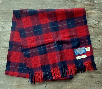 Vintage Pendleton Lana Bufanda Rojo Robinson Vestido Tartán Foto 1 de 3