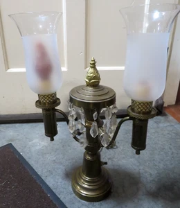 Vintage Two Light Hurricane Desk Lamp - Picture 1 of 6