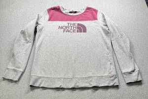 The North Face Womens Crewneck Sweatshirt Gray/Burgandy Pullover Sweater L - Picture 1 of 7