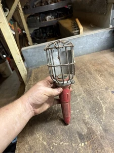 Vintage Electric Steampunk Industrial Garage Shop Light Lamp Fixture Cage Shade - Picture 1 of 14