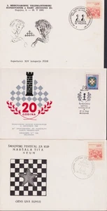 F-EX1923 JUGOSLAWIEN JUGOSLAWIEN. 10 SONDERSTEMPEL SCHACH AJEDREZ. - Bild 1 von 5