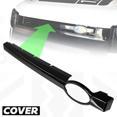 POWERFUL UK LTD Front grille bar cover strip in Gloss Black for New Defender L663 90+110 bumper