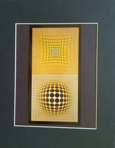 Victor Vasarely "VP-118" Matted Offset Color Lithograph 1974 - Picture 1 of 4