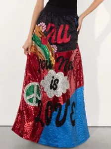 ALICE + OLIVIA A+O X LOS BEATLES TINA VESTIDO DE FIESTA FALDA TALLA 0 NUEVO SIN ETIQUETAS - Imagen 1 de 10
