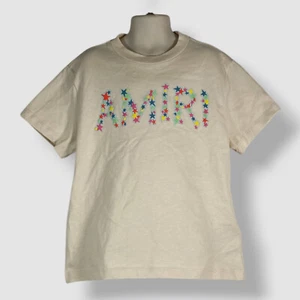 Amiri Kids Boy's Beige Star Motif Logo Crewneck Short Sleeve T-Shirt Size 8Y - Picture 1 of 4
