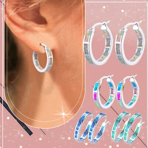 Ladies Round Earrings Ladies Jewelry Accessories Sensitive Ear Hypoallergenic - Picture 1 of 32