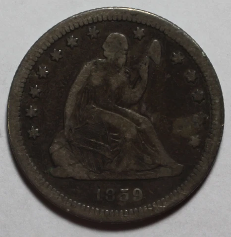 1859 Seated Liberty Quarter SP33 Cover