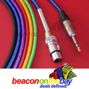 Conector estéreo 2M 6,5 mm TRS 1/4" para hembra cable XLR de 3 pines hecho en Australia 6 colores - Imagen 1 de 4