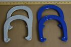 4 Vintage Ringer  Metal Horseshoes /  pitching horse shoes / 2 Blue, 2 Silver