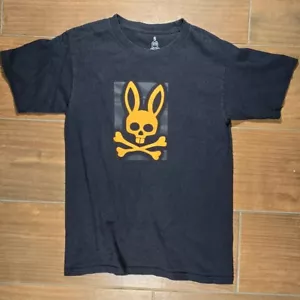 Psycho Bunny Shirt Mens Big Rabbit Short Sleeve Tee Small Black - Picture 1 of 4