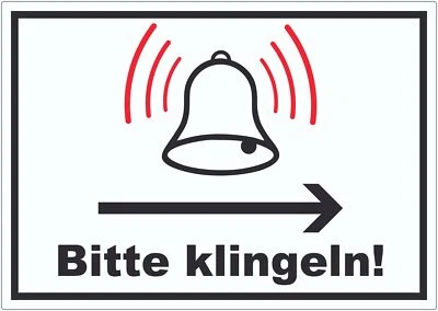 HB-DRUCK Bitte klingeln Pfeil rechts Aufkleber