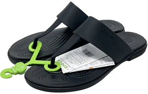 Crocs Tulum Flip Damensandale Größe 7 schwarz NEU - Bild 1 von 4